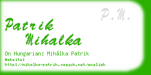 patrik mihalka business card